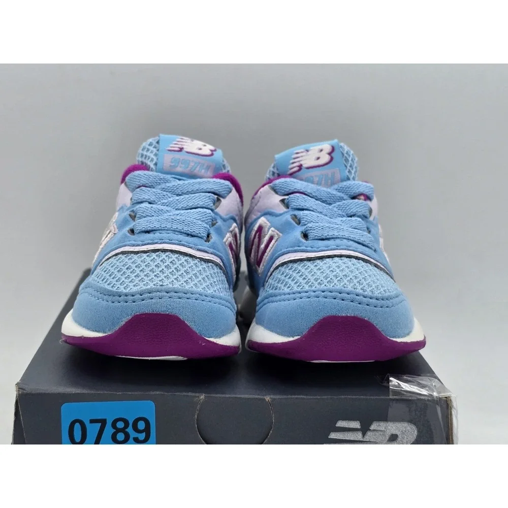 New Balance Toddlers Sz 2M Unisex 997H Bungee‎ Lace Sneaker Blue Purple - NEW